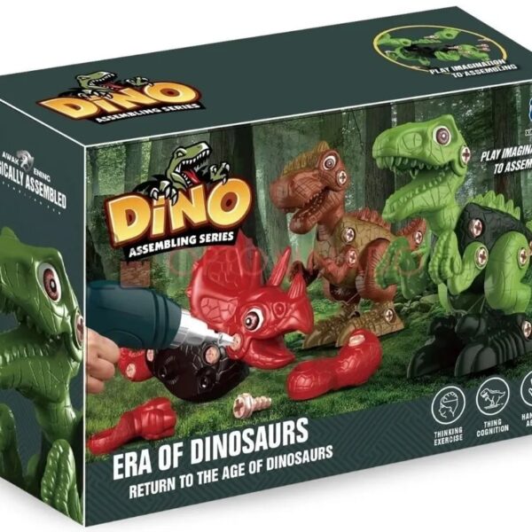Конструктор - динозавры Era of Dinosaurs с шуруповертом оптом