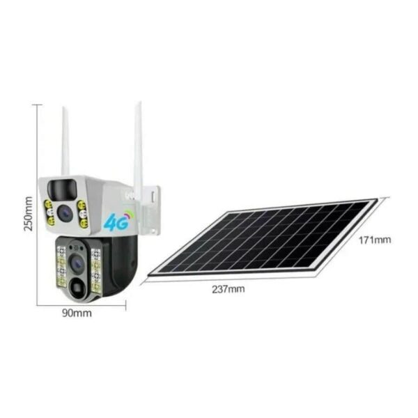 Двухобъективная камера видеонаблюдения на солнечной батарее V380 Pro 4G оптом